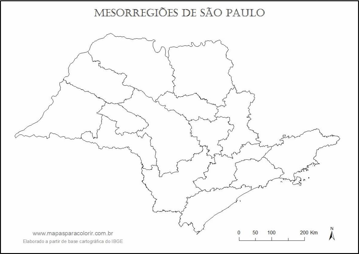 Kaart São Paulo neitsi - piirkonnad,