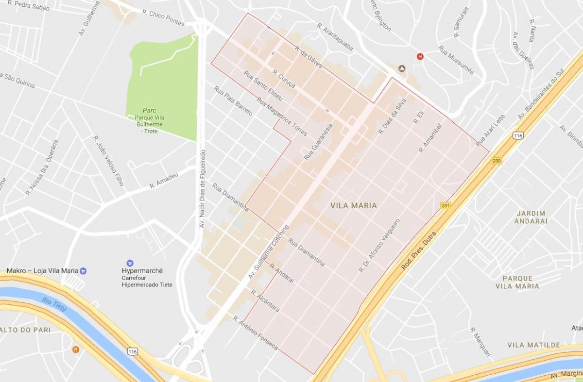Kaart Vila Maria São Paulo