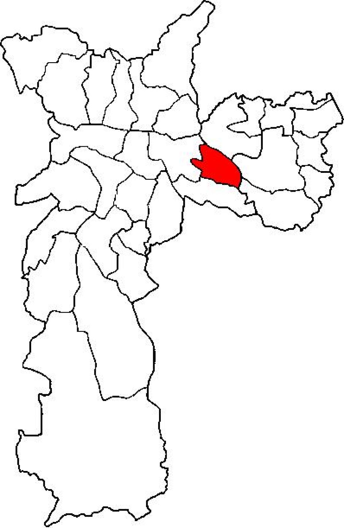 Kaart Aricanduva-Vila Formosa alam-prefektuuri São Paulo