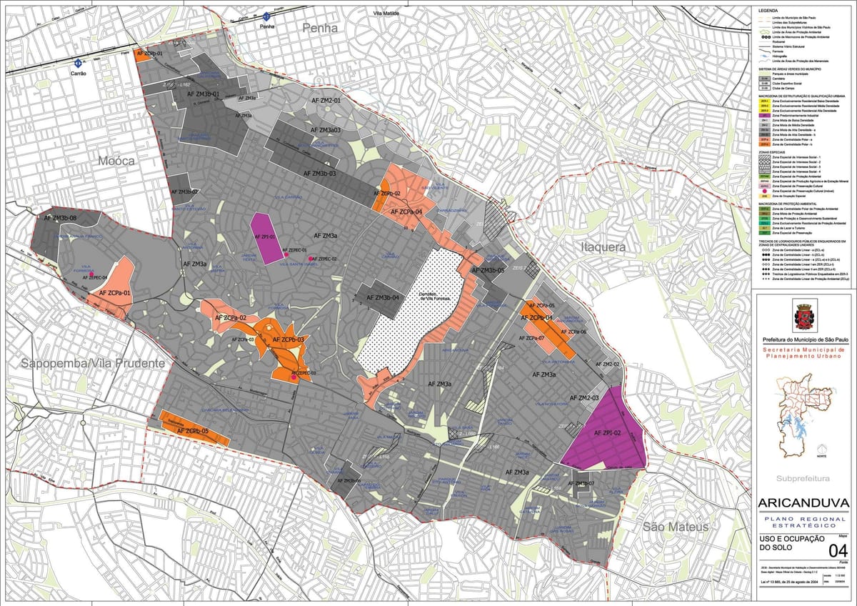 Kaart Aricanduva-Vila Formosa São Paulo - amet, mulla