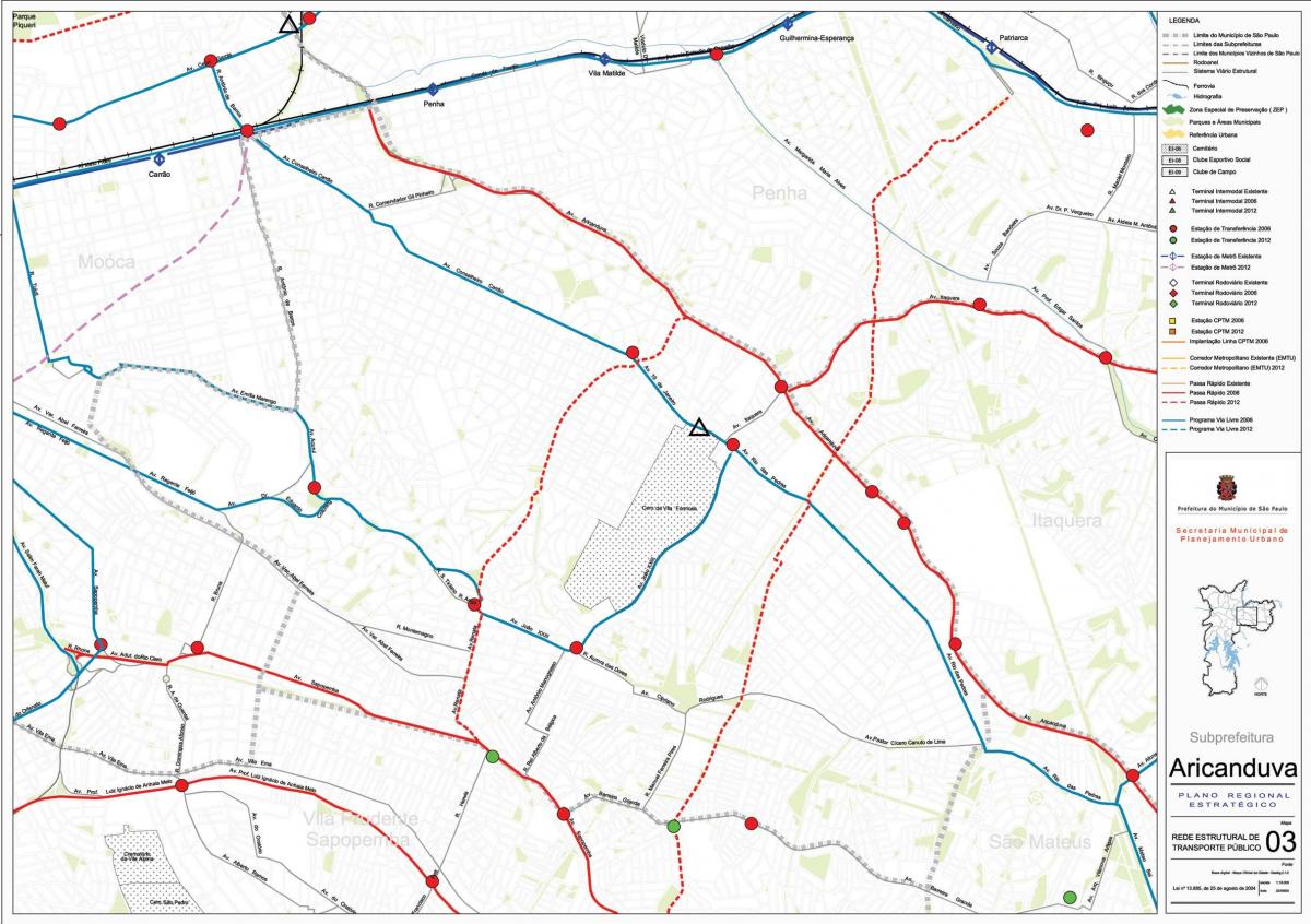 Kaart Aricanduva-Vila Formosa São Paulo - Avalik transport