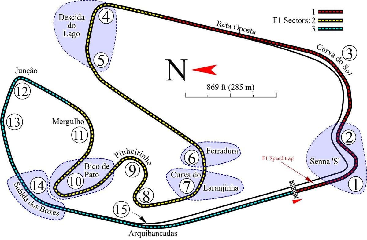 Kaart Autódromo José Carlos Pace São Paulo