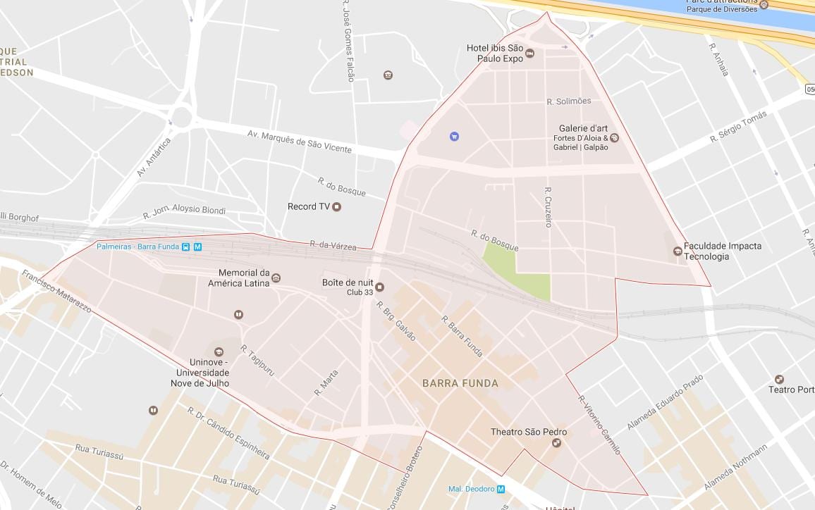 Kaart Barra Funda São Paulo