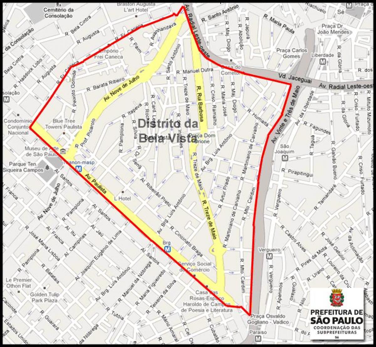 Kaart Bela Vista São Paulo