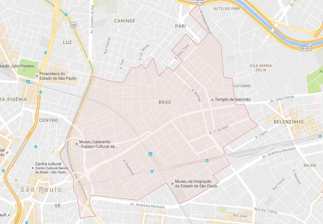 Kaart Brás São Paulo