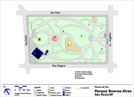 Kaart Buenos Aires São Paulo park