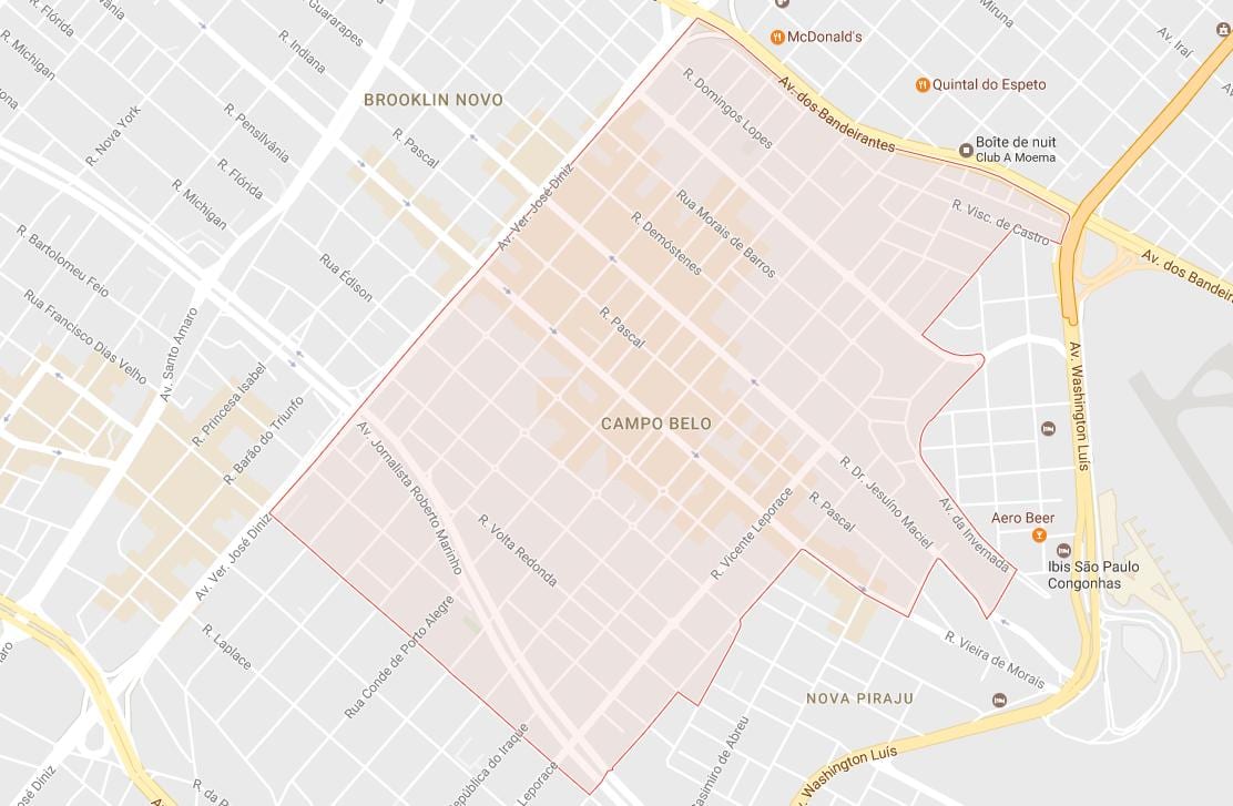 Kaart Campo Belo São Paulo