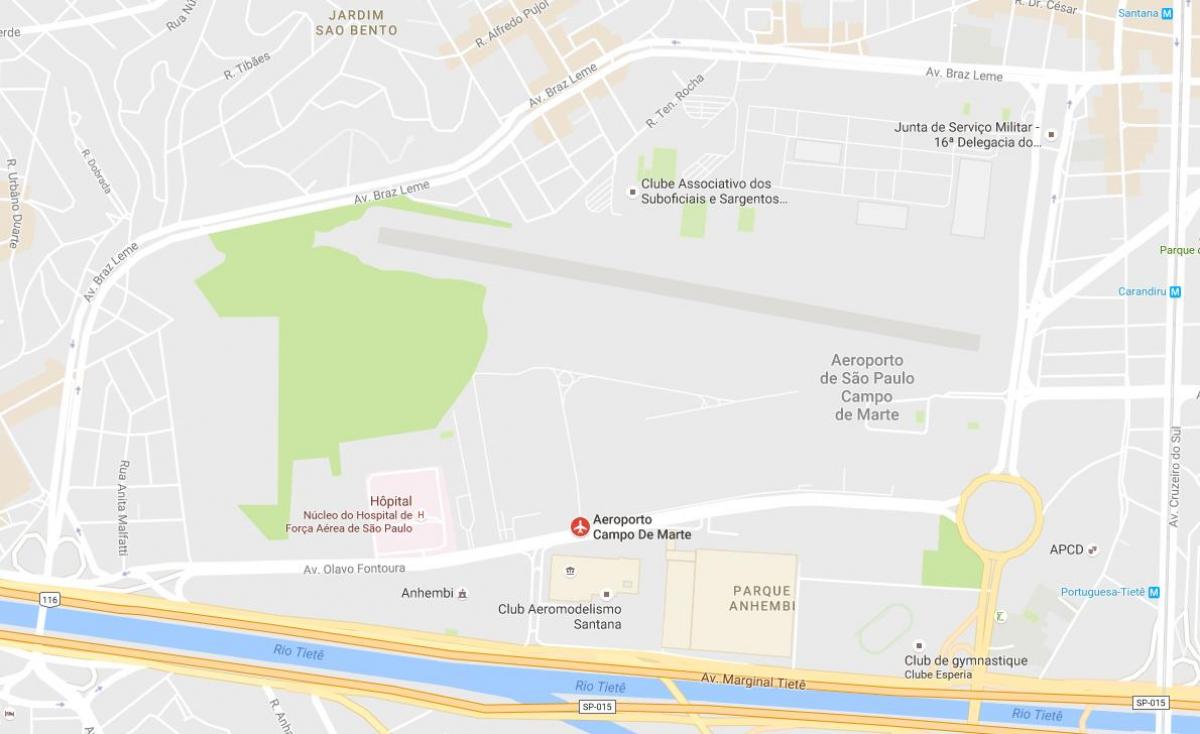 Kaart Campo de Marte lennujaam