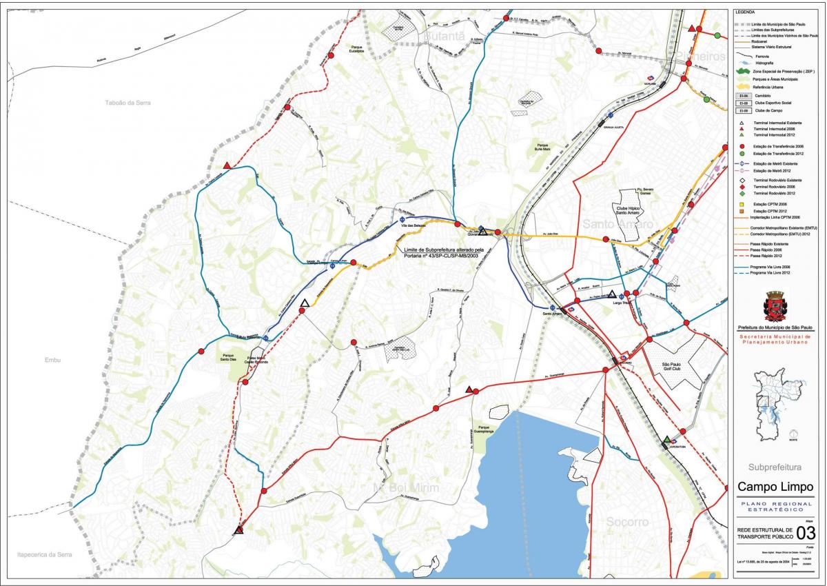 Kaart Campo Limpo São Paulo - Avalik transport