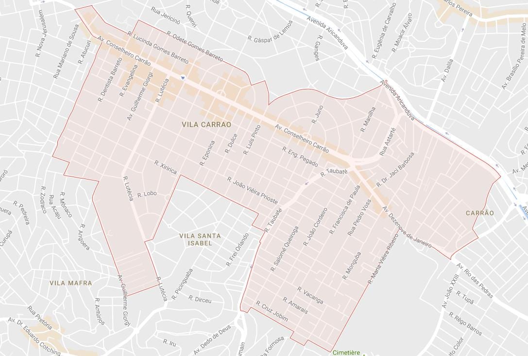 Kaart Carrão São Paulo
