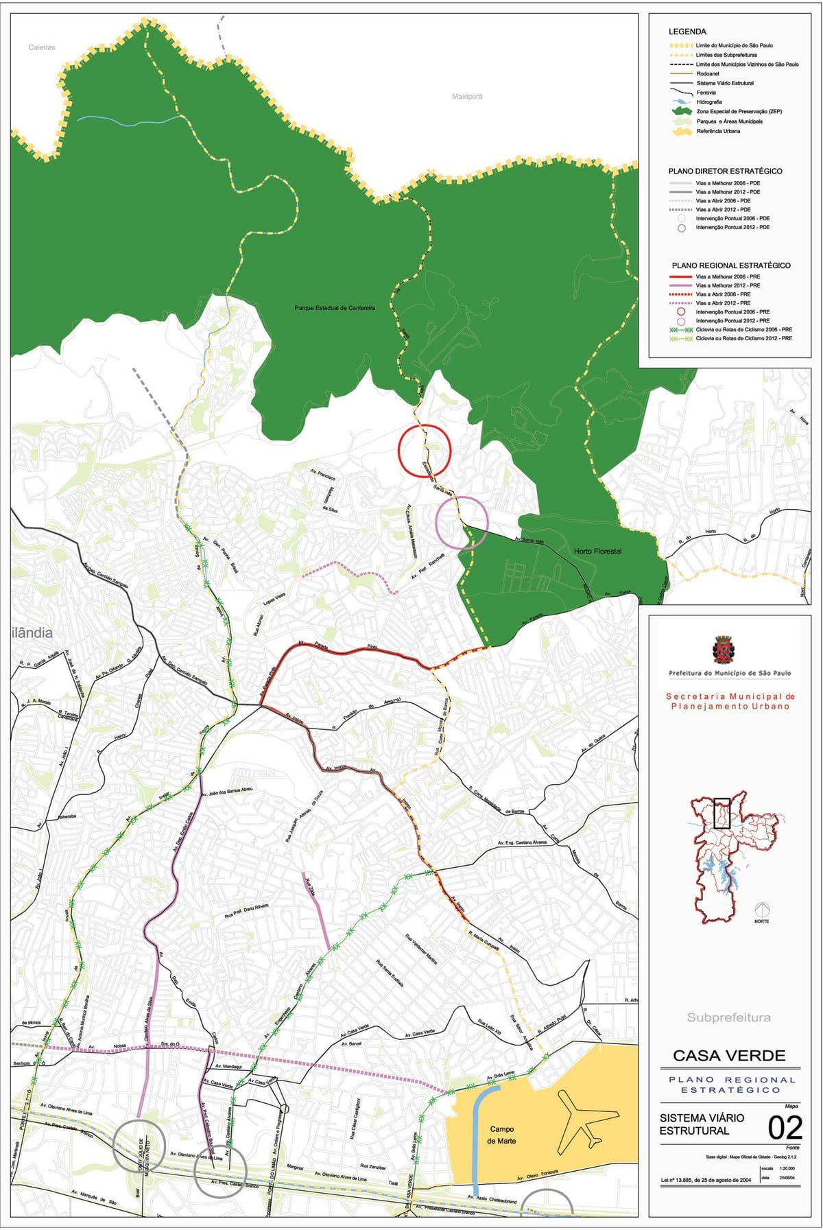 Kaart Casa Verde São Paulo - Teede