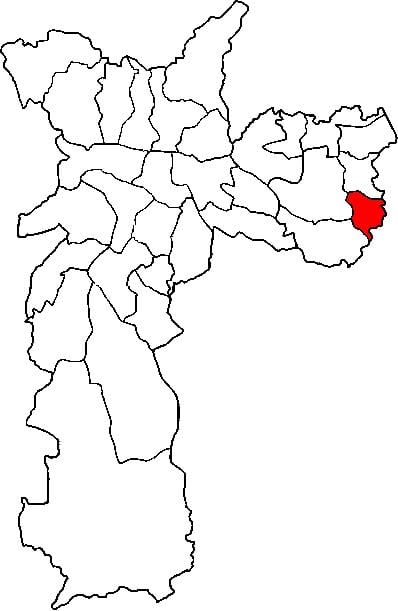 Kaart Cidade Tiradentes alam-prefektuuri São Paulo