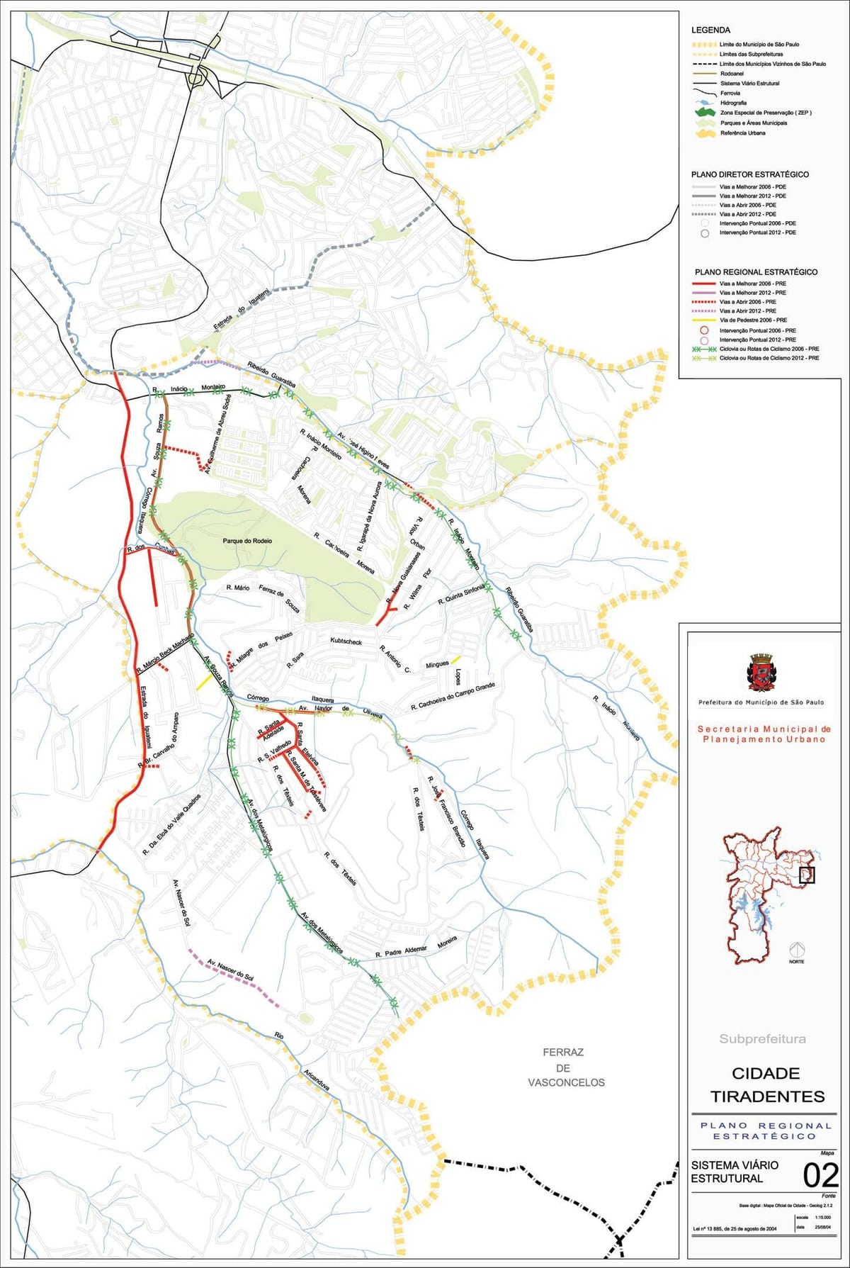 Kaart Cidade Tiradentes São Paulo - Teede