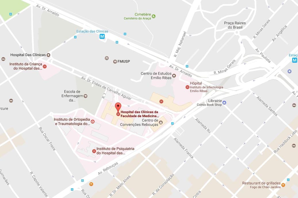 Kaart Clínicas haigla