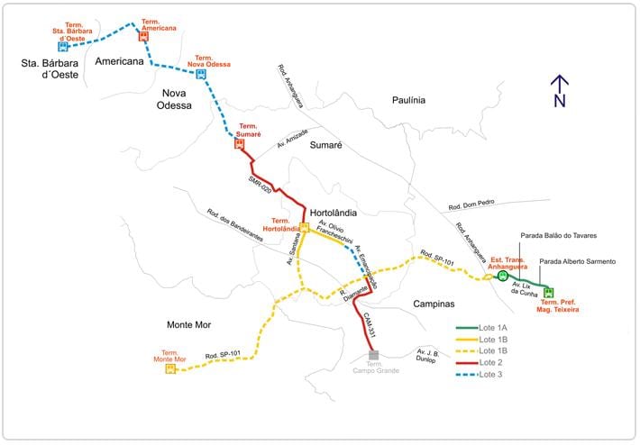 Kaart corredor metropolitano Biléo Soares