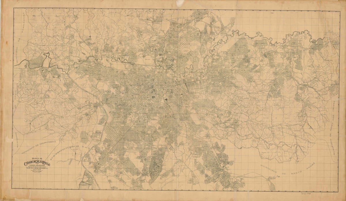 Kaart endine São Paulo - 1943