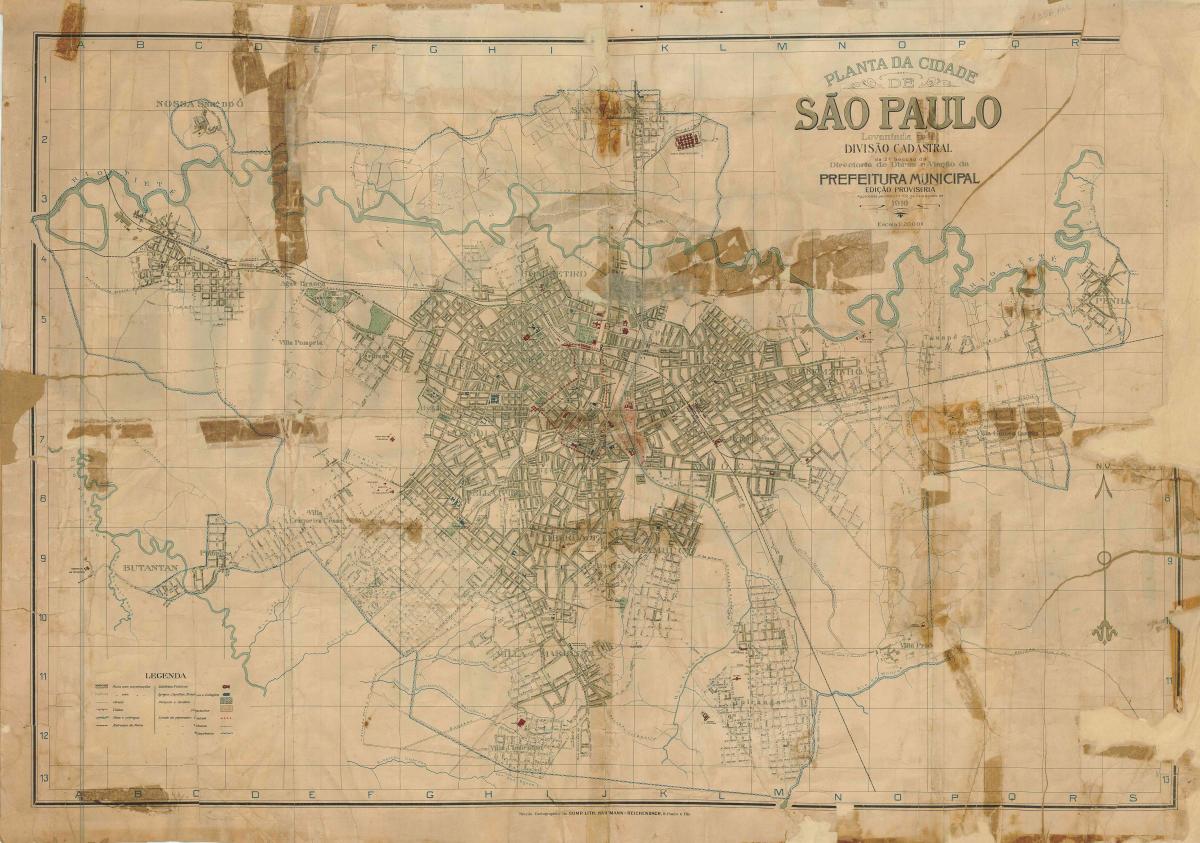 Kaart endine São Paulo - 1916