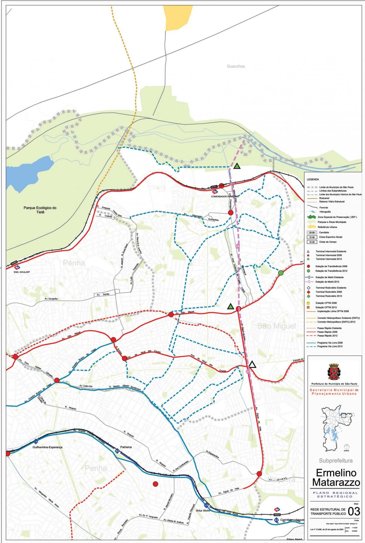 Kaart Ermelino Matarazzo São Paulo - Avalik transport