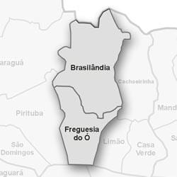 Kaart Freguesia ei Ó alam-prefektuur