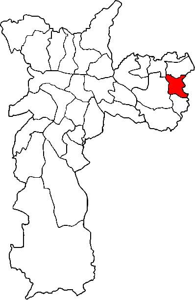 Kaart Guaianases alam-prefektuuri São Paulo