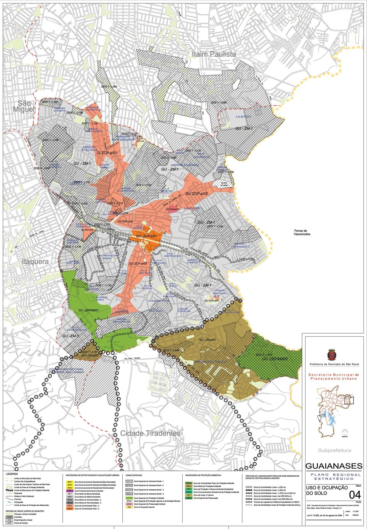 Kaart Guaianases São Paulo - amet, mulla