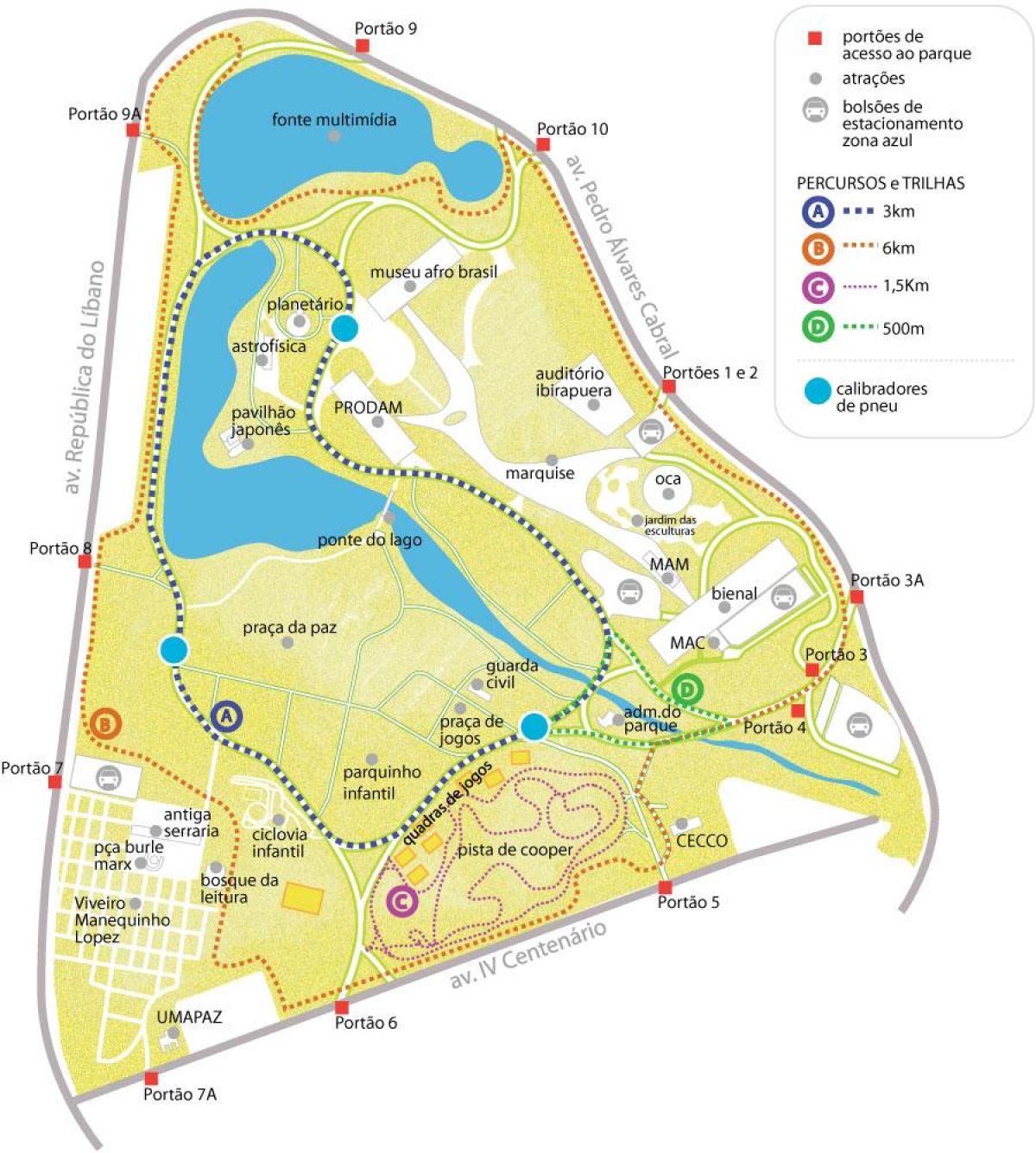 Kaart Ibirapuera park