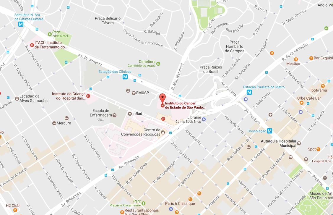 Kaart Instituut Vähk São Paulo