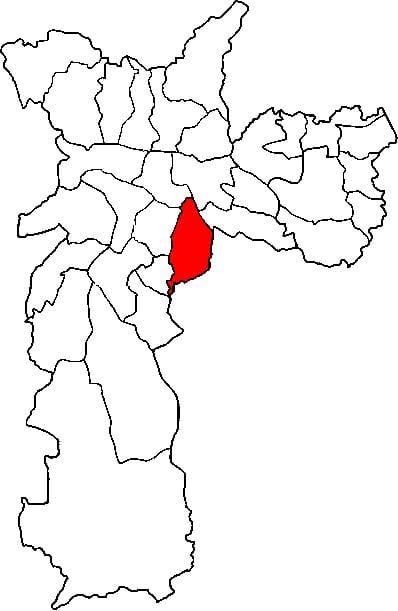 Kaart Ipiranga alam-prefektuuri São Paulo