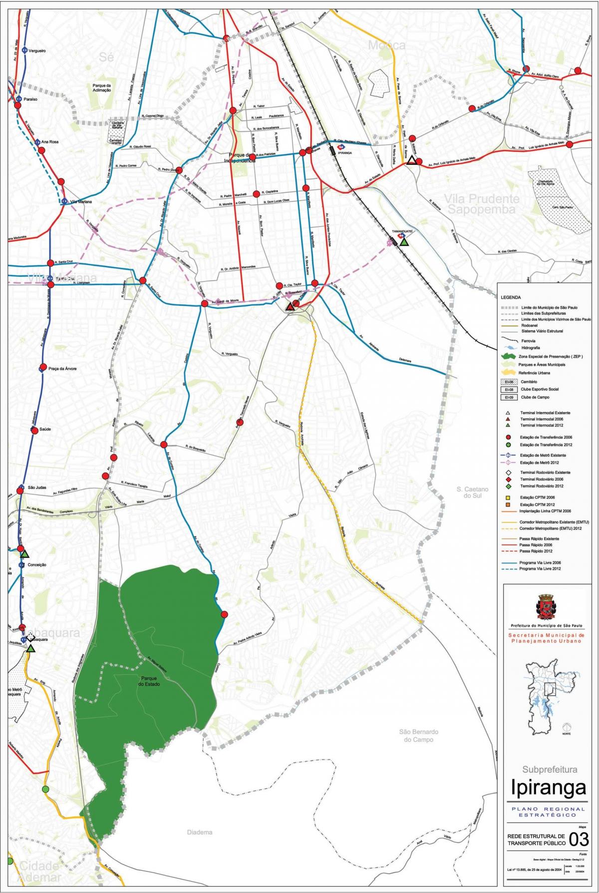 Kaart Ipiranga São Paulo - Avalik transport