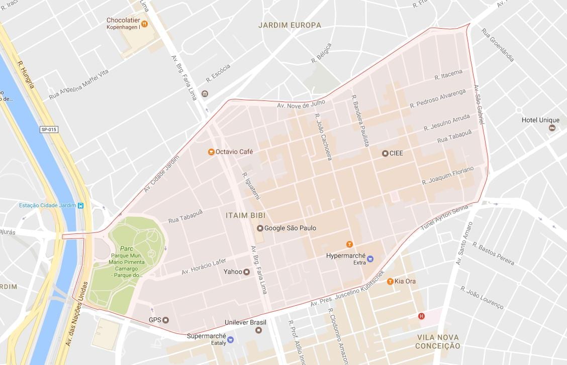 Kaart Itaim Bibi São Paulo