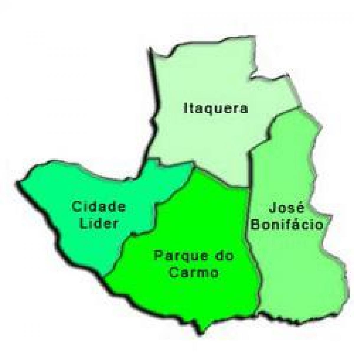 Kaart Itaquera alam-prefektuur