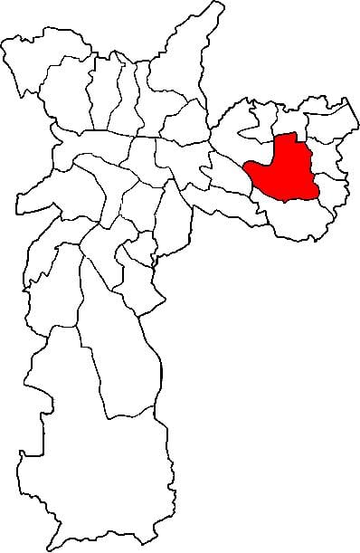 Kaart Itaquera alam-prefektuuri São Paulo