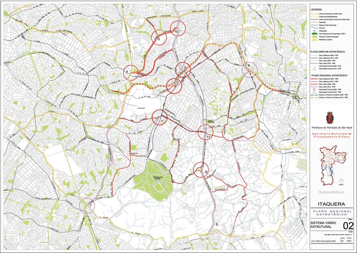 Kaart Itaquera São Paulo - Teede
