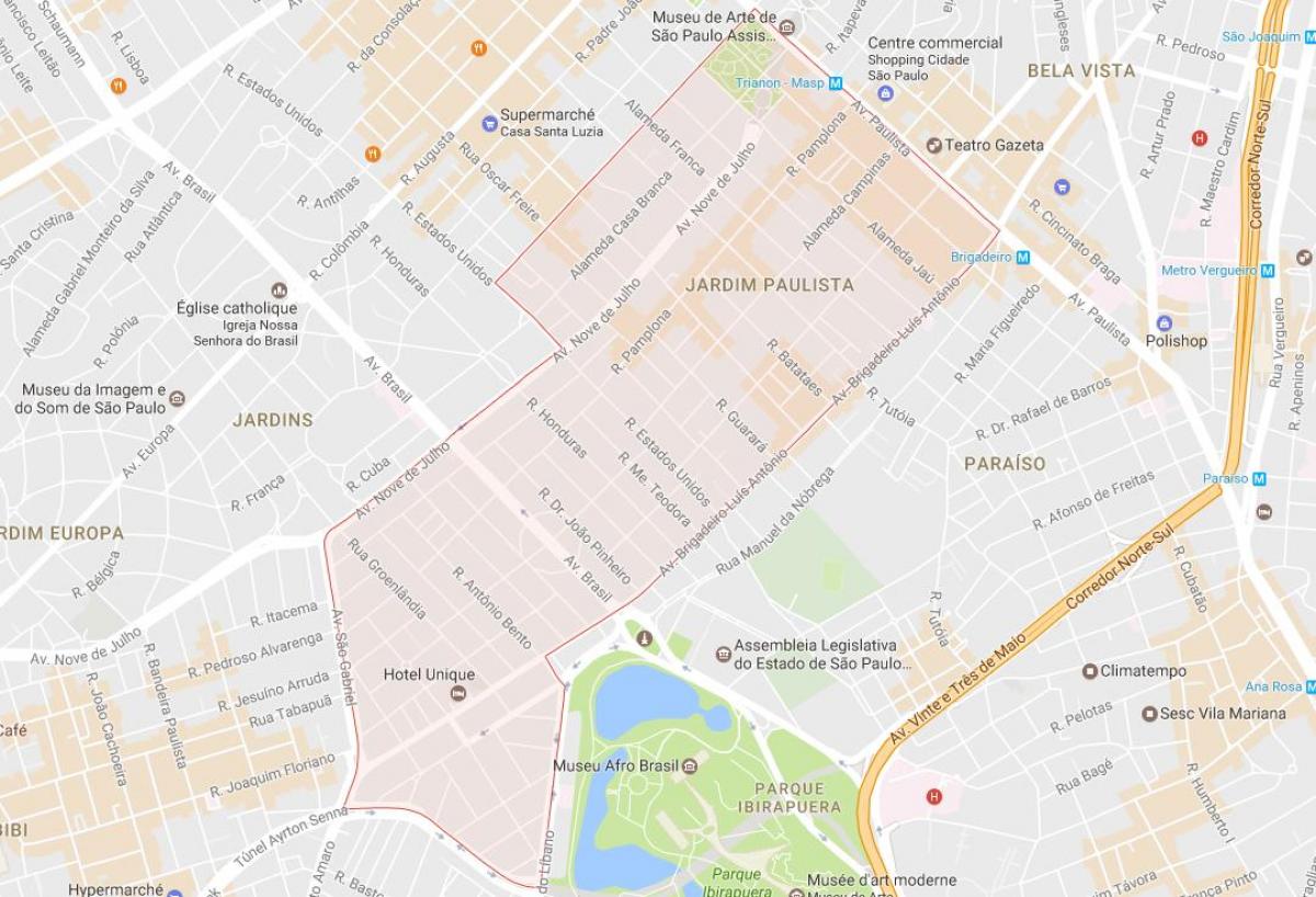 Kaart Jardim Paulista São Paulo