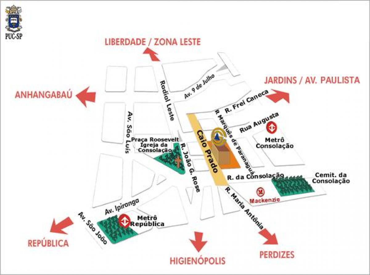 Kaart Kaardiväe Katoliku Ülikool-São Paulo