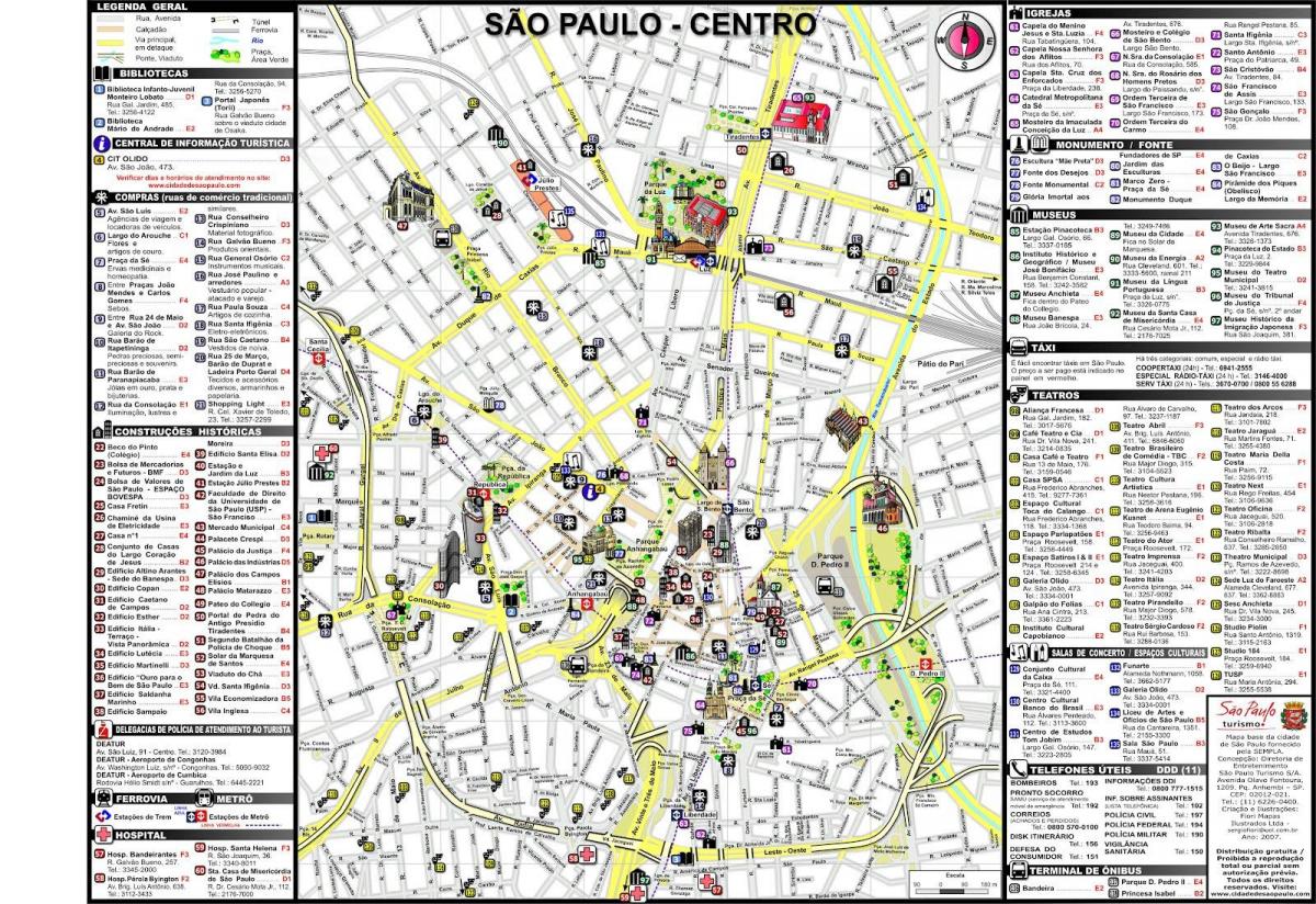 Kaart kesklinna São Paulo