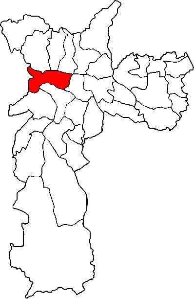 Kaart Lapa alam-prefektuuri São Paulo