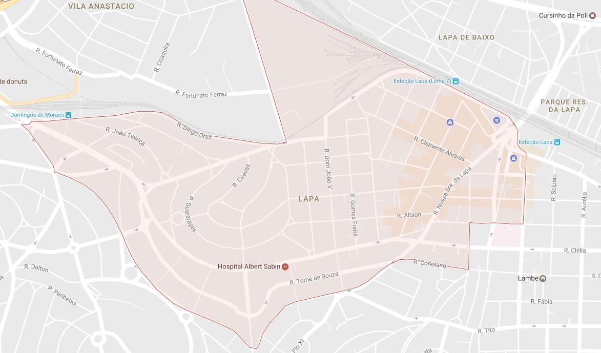 Kaart Lapa São Paulo