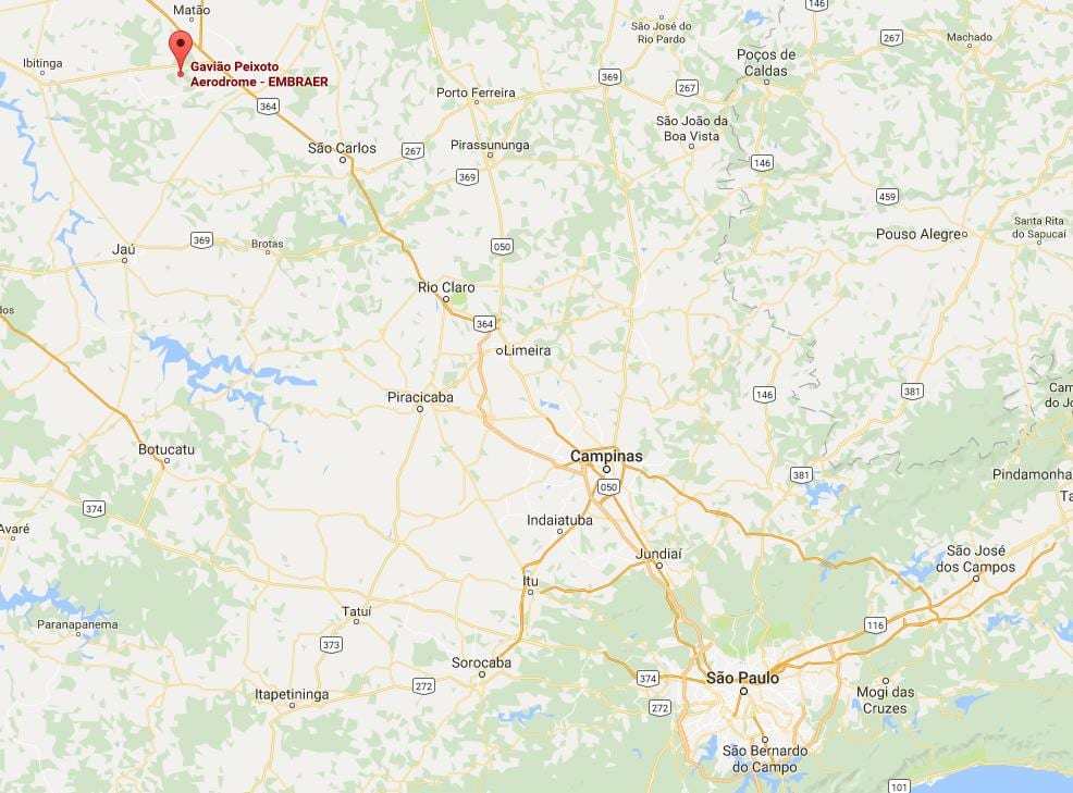Kaart lennuvälja Gavião Peixoto