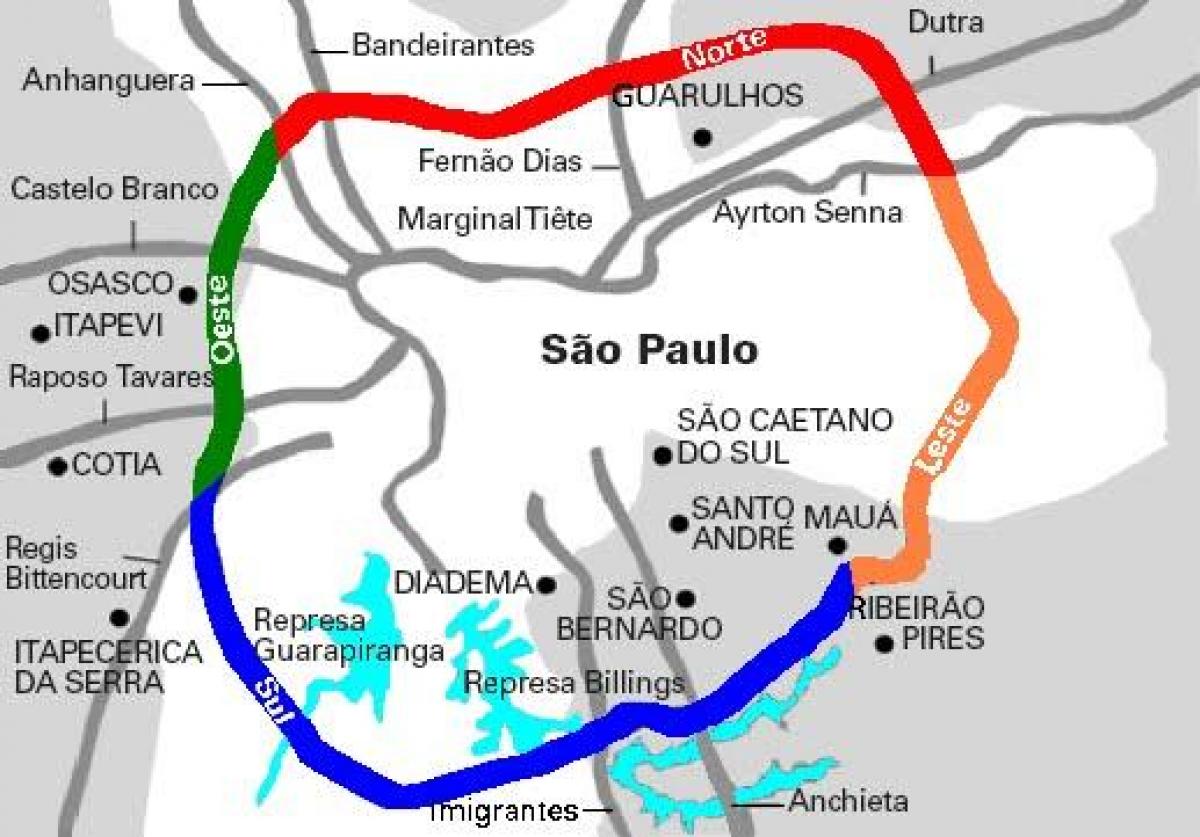Kaart Mário Covas maanteel - SP 21