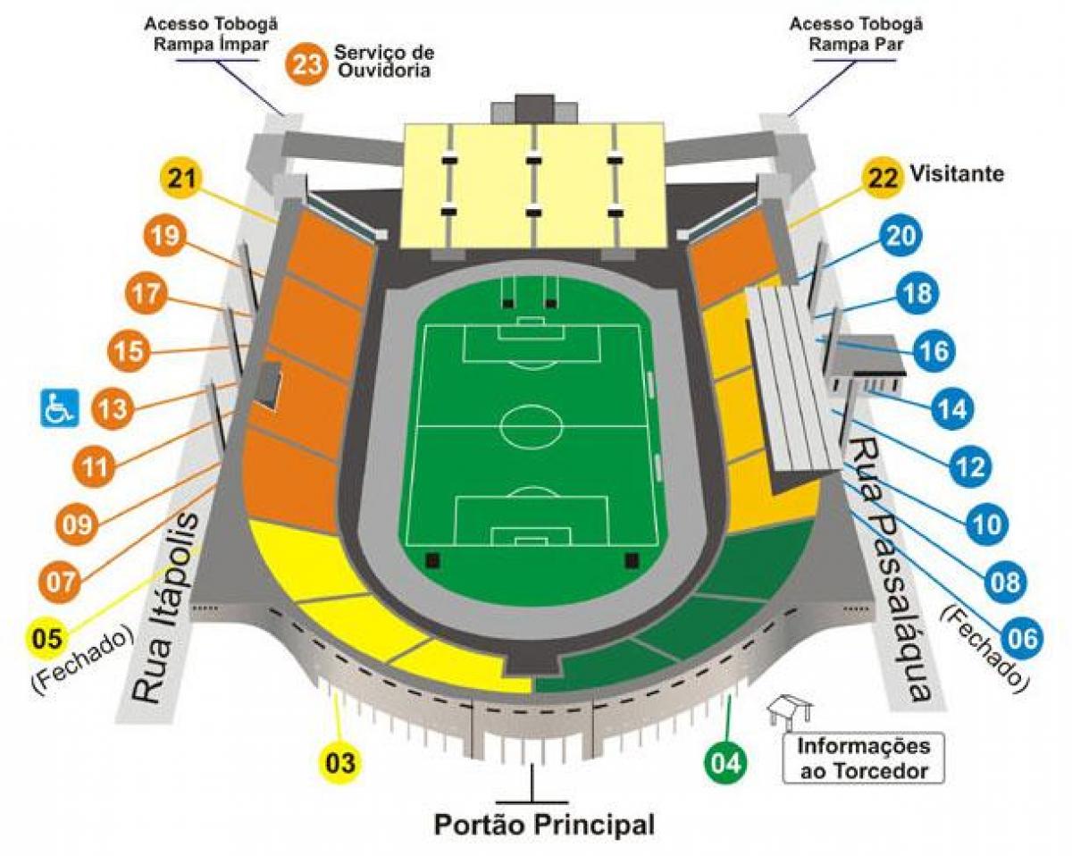 Kaart Pacaembu São Paulo staadion