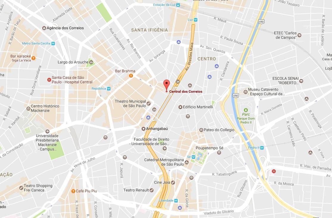 Kaart Palácio dos Correios São Paulo