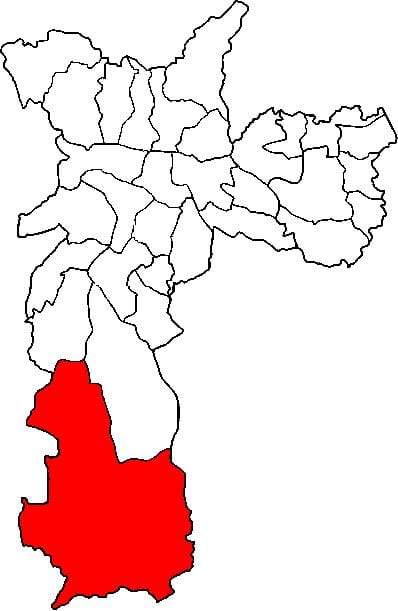 Kaart Parelheiros alam-prefektuuri São Paulo