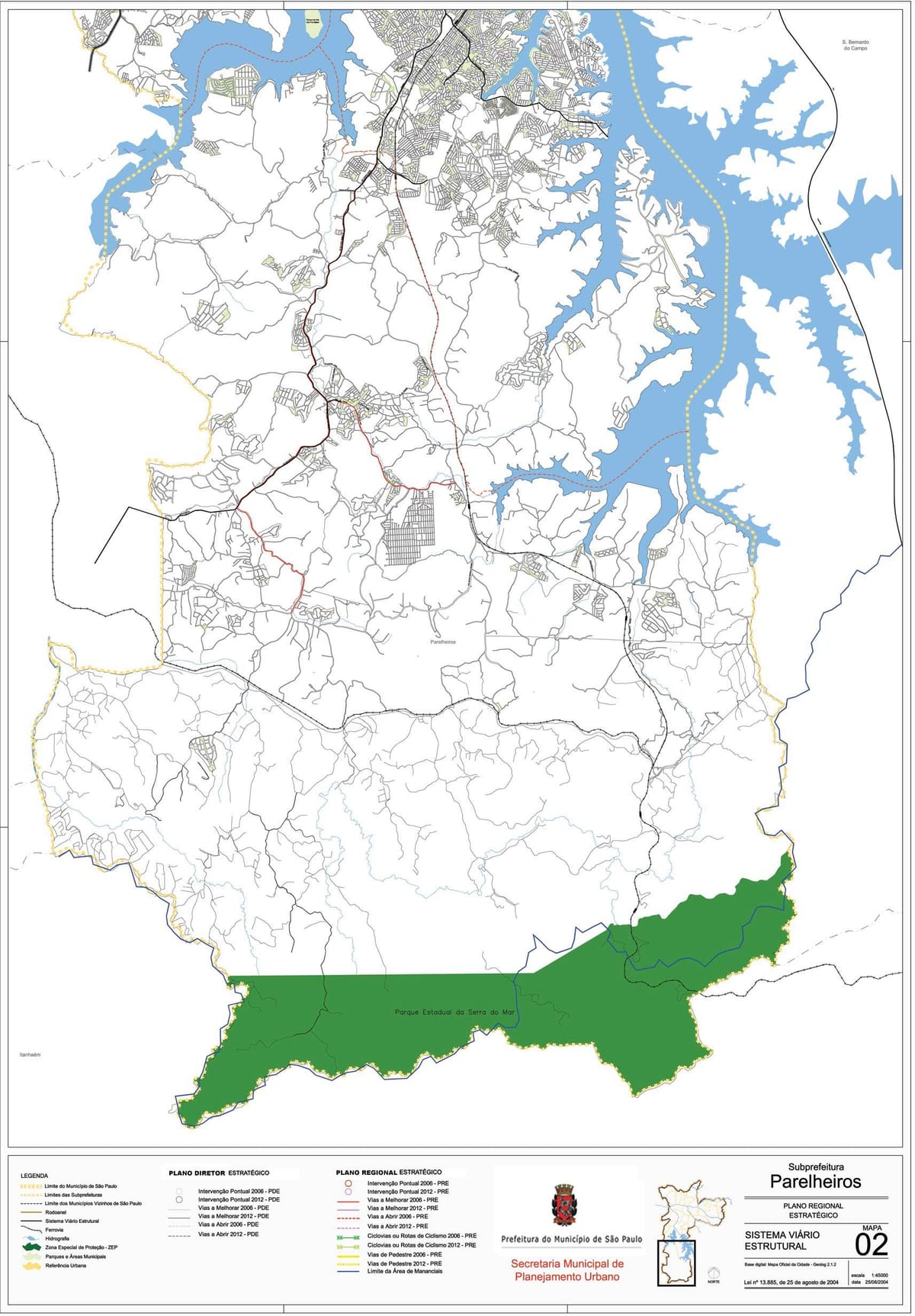 Kaart Parelheiros São Paulo - Teede