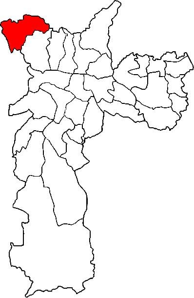 Kaart Perus alam-prefektuuri São Paulo