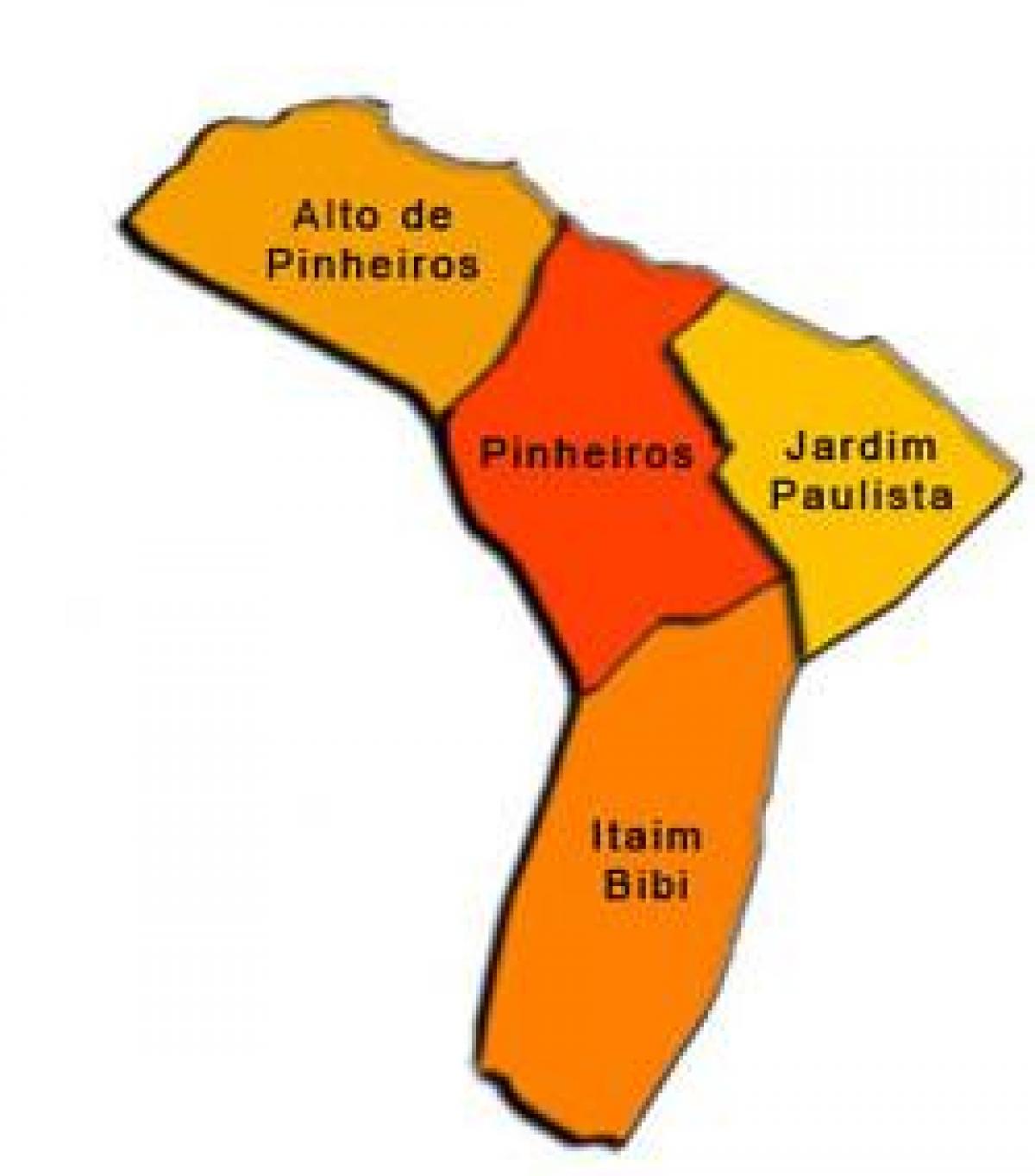 Kaart Pinheiros alam-prefektuur