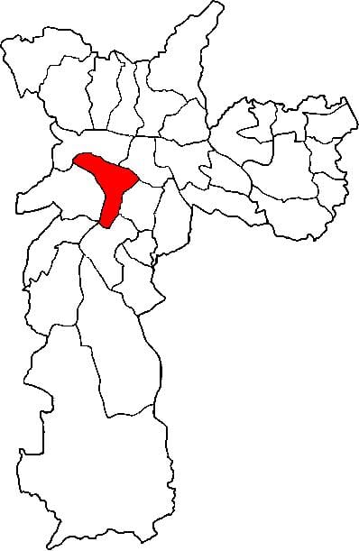 Kaart Pinheiros alam-prefektuuri São Paulo