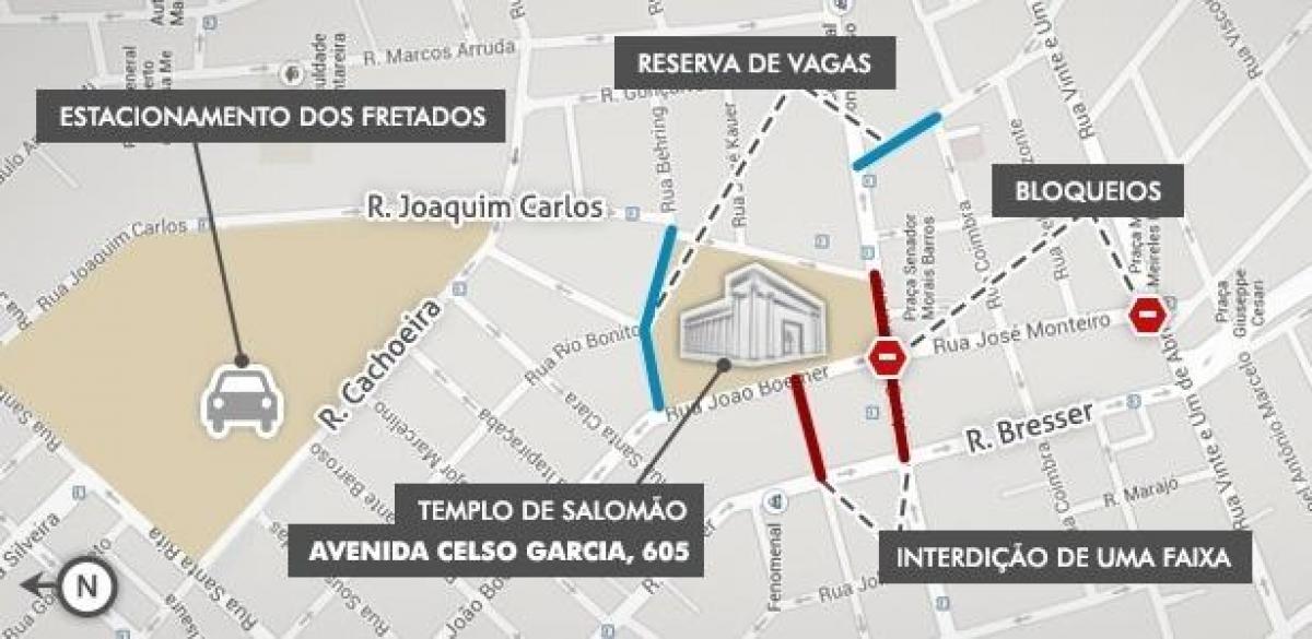 Kaart Pühakojas Saalomoni São Paulo