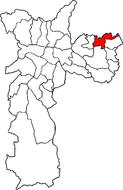 Kaart São Miguel Paulista alam-prefektuuri São Paulo
