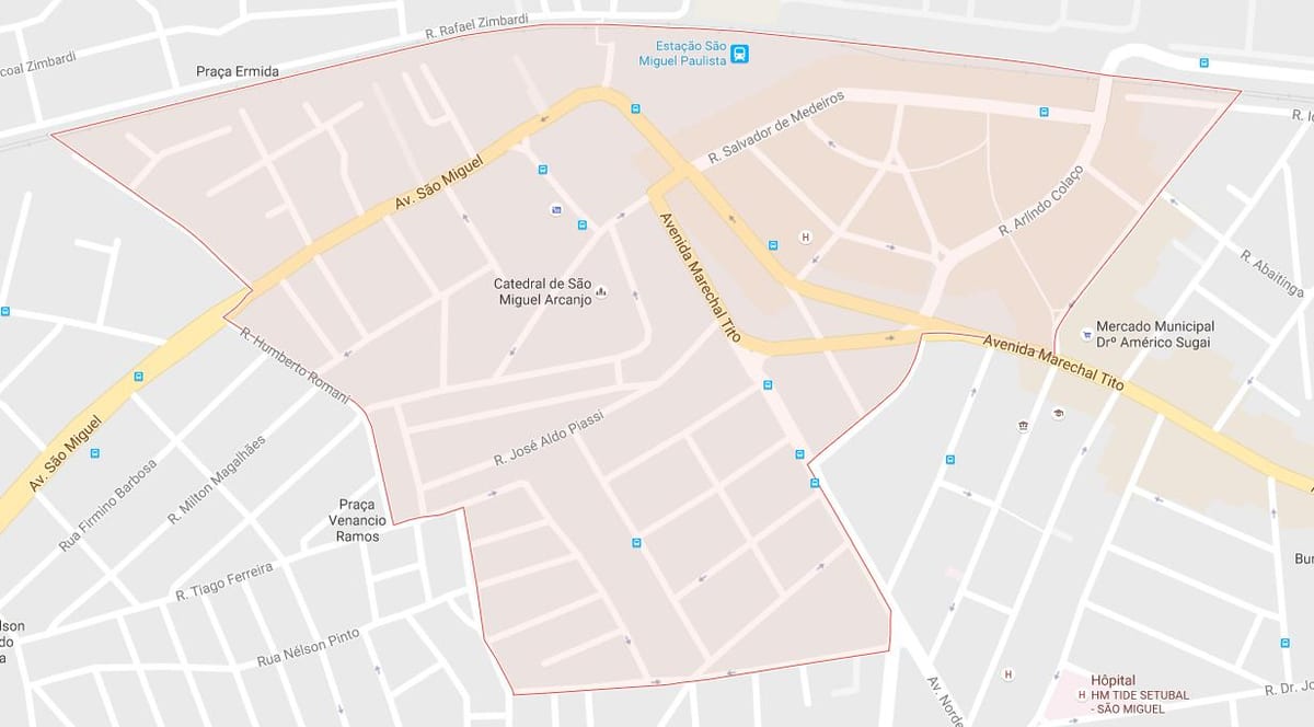 Kaart São Miguel São Paulo Paulista